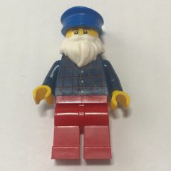 Minifigurka LEGO Man, Dark Blue Plaid Shirt, Red Legs, Blue Hat, White Beard