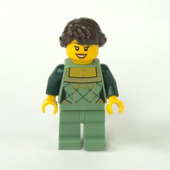 Minifigurka LEGO Woman, Sand Green Corset, Sand Green Legs, Dark Brown Hair