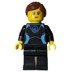 Minifigurka LEGO Surfer, Woman, Black Wetsuit, Reddish Brown Hair