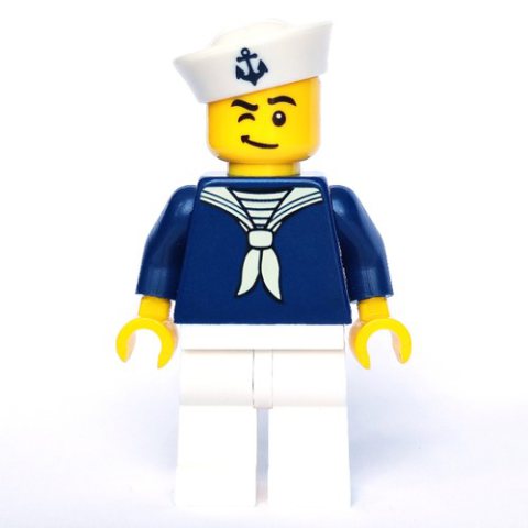 Minifigurka LEGO Sailor, Dark Blue Uniform, Sailor Hat with Anchor