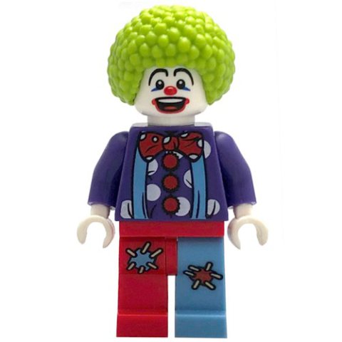 Minifigurka LEGO Birthday Clown, Lime Afro