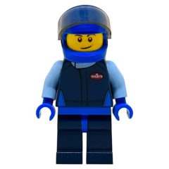 Minifigurka LEGO Race Driver, Dark Blue Torso, Dark Blue Legs, Blue Helmet, Bugatti