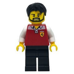Minifigurka LEGO Engineer, Ferrari, Male, Black Legs