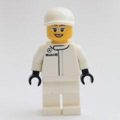 Minifigurka LEGO Pit Crew, White Torso, White Legs, White Cap, Female