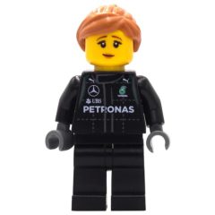 Minifigurka LEGO Pit Crew, Black Torso, Black Legs, Medium Nougat Hair
