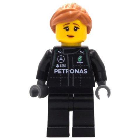 Minifigurka LEGO Pit Crew, Black Torso, Black Legs, Medium Nougat Hair
