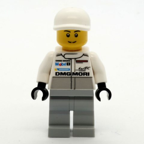 Minifigurka LEGO Mechanic, White Torso, Light Bluish Grey Legs, White Cap