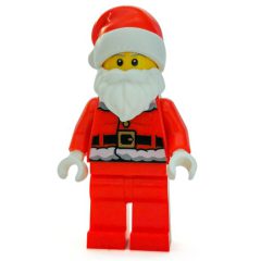 Minifigurka LEGO Santa, Coat and Belt, Plain Red Legs, Santa Hat (3626c Head)