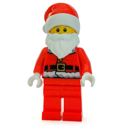 Minifigurka LEGO Santa, Coat and Belt, Plain Red Legs, Santa Hat (3626c Head)