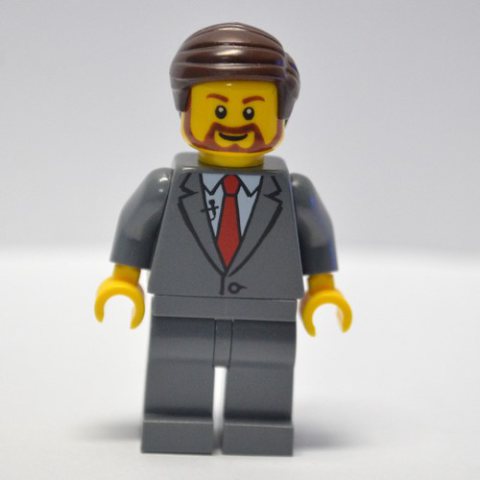 Minifigurka LEGO Dark Bluish Grey Torso, Suit, Dark Bluish Grey Legs