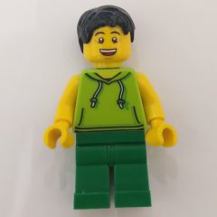 Minifigurka LEGO Lime Torso, Green Legs, Black Hair