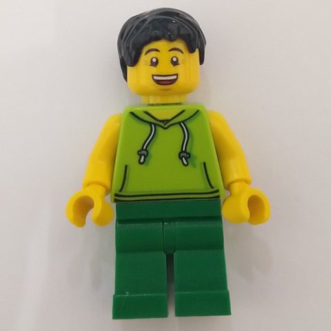 Minifigurka LEGO Lime Torso, Green Legs, Black Hair