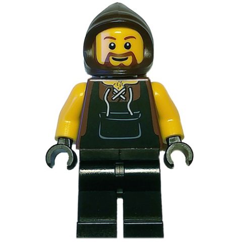 Minifigurka LEGO Blacksmith, Dark Brown Hood, Brown Beard