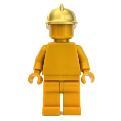 Minifigurka LEGO Statue, Pearl Gold, Fire Helmet
