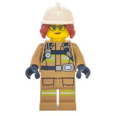 Minifigurka LEGO Freya McCloud, Dark Tan Fire Suit with Gauge and Straps