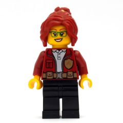 Minifigurka LEGO Freya McCloud, Open Dark Red Jacket with Badge, Dark Red Hair