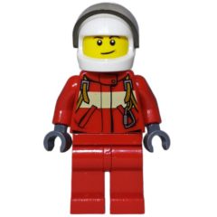 Minifigurka LEGO Paramedic, Red Jacket, Red Legs, White Helmet with Visor
