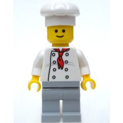 Minifigurka LEGO Chef, Red Neckerchief, Light Bluish Gray Legs
