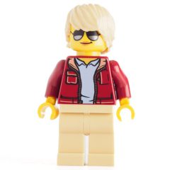 Minifigurka LEGO Dark Red Torso, Tan Legs, Tan Hair