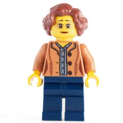 Minifigurka LEGO Medium Nougat Torso, Dark Blue Legs, Reddish Brown Hair