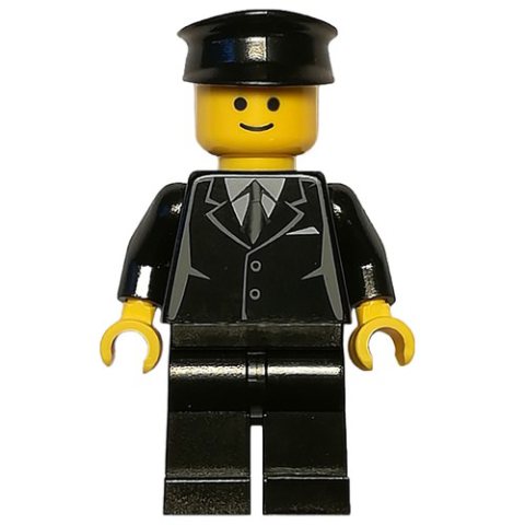 Minifigurka LEGO Black Torso Jacket, Black Legs, Black Hat