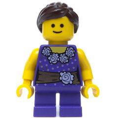 Minifigurka LEGO Kid, Dark Purple Torso, Dark Purple Legs, Dark Brown Hair