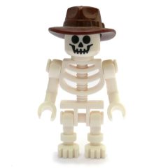 Minifigurka LEGO Skeleton, Standard Face, Fedora