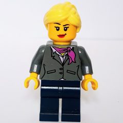 Minifigurka LEGO Dark Bluish Gray Torso, Dark Blue Legs, Bright Yellow Hair