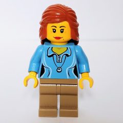 Minifigurka LEGO Medium Blue Torso, Dark Tan Legs, Dark Orange Hair