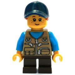 Minifigurka LEGO Kid, Dark Tan Torso, Dark Brown Legs, Dark Blue Hat