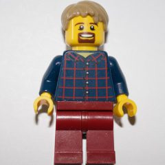 Minifigurka LEGO Dark Blue Torso, Dark Red Legs, Dark Tan Hair