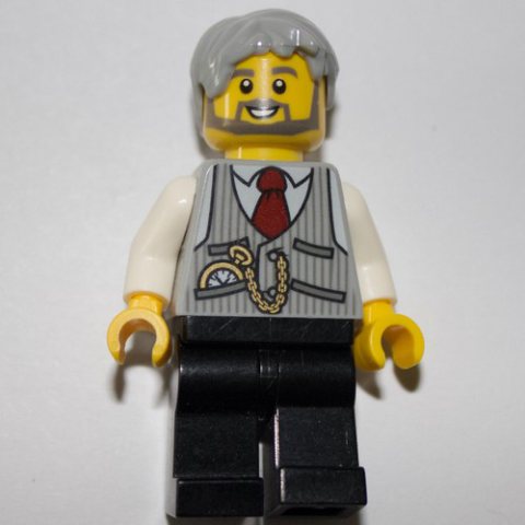Minifigurka LEGO Light Bluish Grey Torso Jacket, Black Legs, Light Bluish Grey Hair, 3626cpr0388