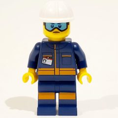 Minifigurka LEGO Technician - Dark Blue Torso, Dark Blue Legs, White Helmet