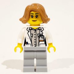 Minifigurka LEGO Scientist - White Torso, Labcoat, Light Bluish grey Legs, Medium Nougat Hair
