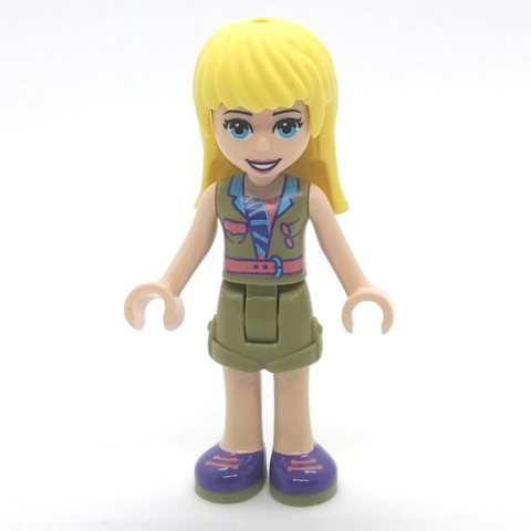 Minifigurka LEGO Stephanie - Olive Green Jacket, Olive Green Skirt, Bright Light Yellow Hair