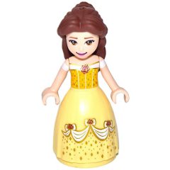 Minifigurka LEGO Belle, Bright Light Orange and Bright Light Yellow Full Dress with Roses, Closed Mouth