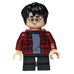 Minifigurka LEGO Harry Potter, Open Dark Red Shirt, Short Black Legs