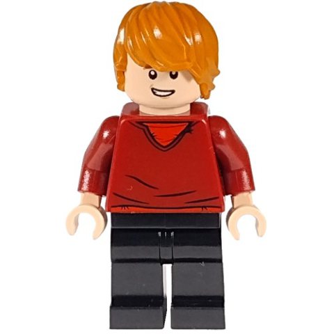 Minifigurka LEGO Ron Weasley, Dark Red Sweater over Red Shirt, Black Legs
