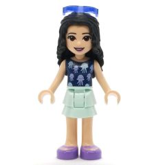 Minifigurka LEGO Emma - Dark Blue Top, Light Aqua Skirt, Glasses