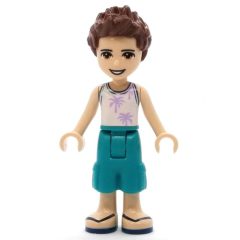 Minifigurka LEGO Ethan - White Shirt, Dark Turquoise Trousers, Reddish Brown Hair