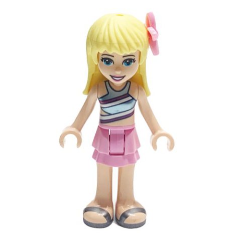 Minifigurka LEGO Stephanie - Sand Green Top, Bright Pink Skirt