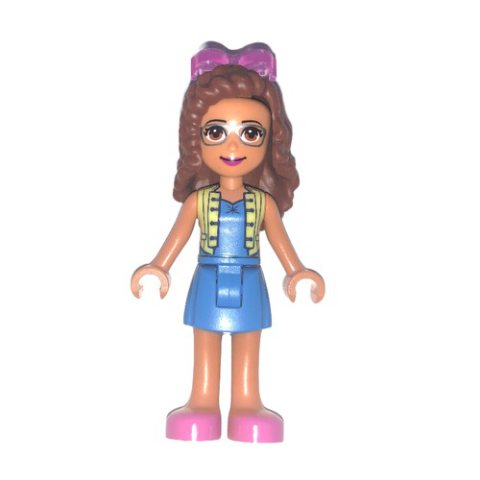 Minifigurka LEGO Olivia - Bright Light Yellow Jacket, Dark Azure Skirt, Glasses