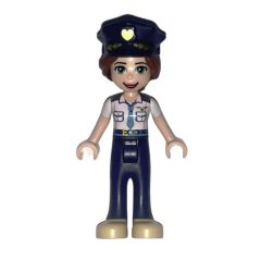 Minifigurka LEGO Ashley - White Shirt, Dark Blue Trousers, Dark Blue Hat
