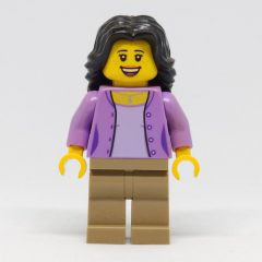 Minifigurka LEGO Lavender Torso, Dark Tan Legs, Black Hair