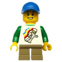 Minifigurka LEGO Kid - White Torso, Classic Space Figure, Dark Tan Legs, Blue Cap