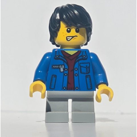 Minifigurka LEGO Kid - Blue Torso, Light Bluish Grey Legs, Black Hair