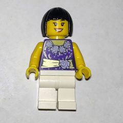 Minifigurka LEGO Dark Purple Torso, White Legs, Black Hair