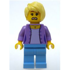 Minifigurka LEGO Medium Lavender Torso, Medium Blue Legs, Tan Hair