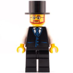 Minifigurka LEGO Black Torso, Black Legs, Black Top Hat