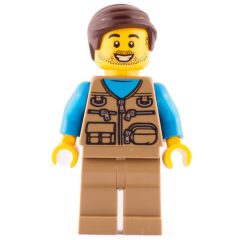 Minifigurka LEGO Dark Tan Torso, Dark Tan Legs, Dark Brown Hair